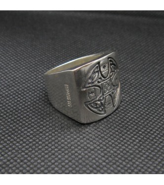 R002011 Sterling Silver Men Ring Celtic Cross Genuine Solid Hallmarked 925 Empress